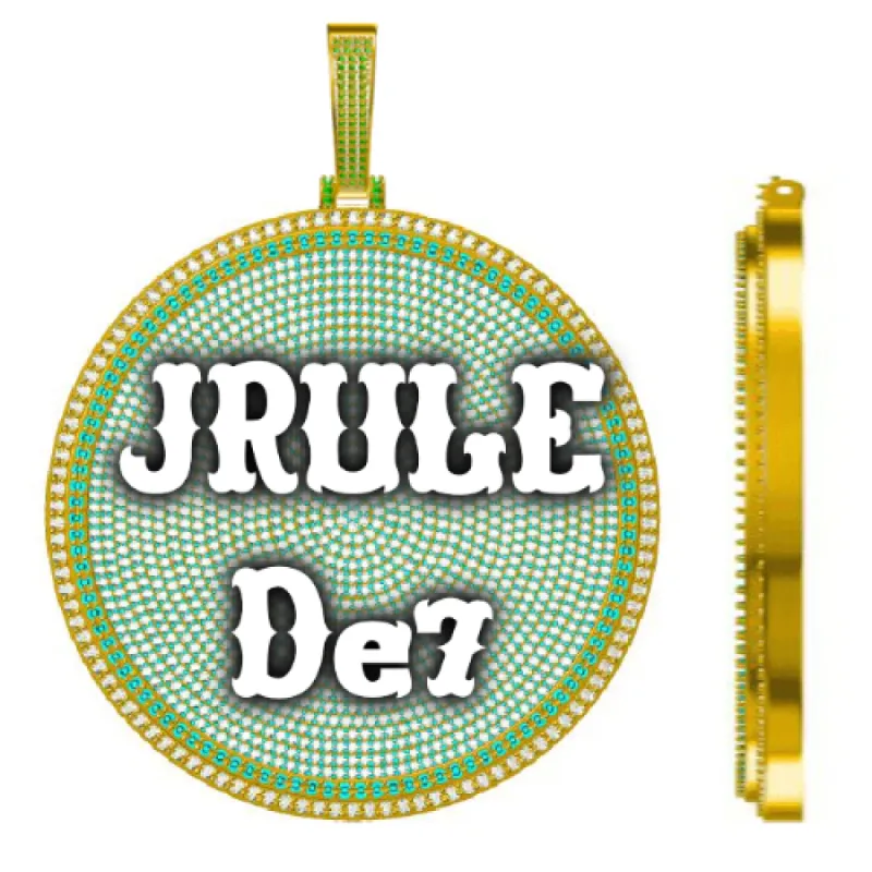 CUSTOM LETTER NECKLACE 3D BIG DISC sold by The GUU Shop