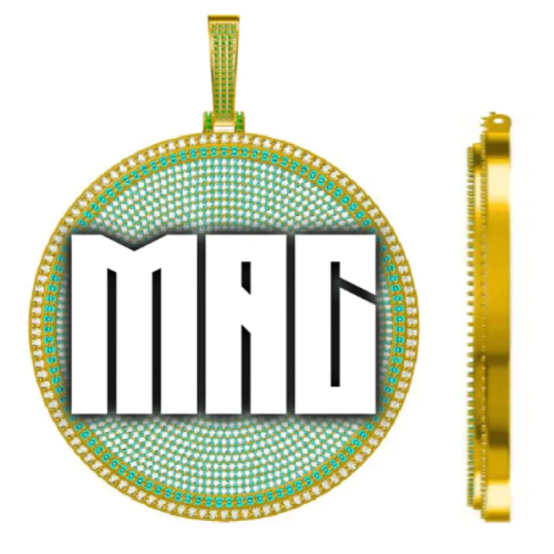 CUSTOM LETTER NECKLACE 3D BIG DISC sold by The GUU Shop