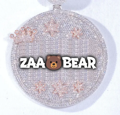 CUSTOM LETTER NECKLACE 3D BIG CROWN DISC sold by The GUU Shop