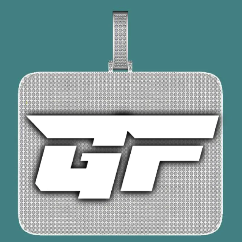 CUSTOM LETTER NECKLACE 3D BIG SQUARE sold by The GUU Shop