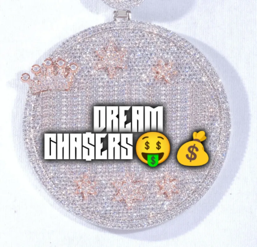 CUSTOM LETTER NECKLACE 3D BIG CROWN DISC sold by The GUU Shop