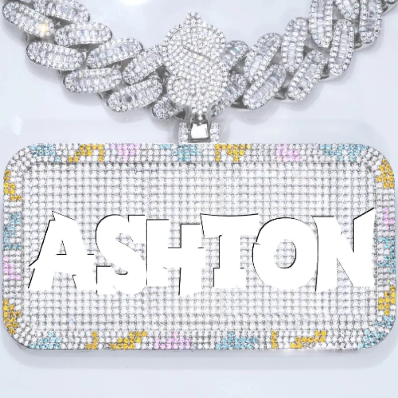 CUSTOM LETTER NECKLACE 3D COLORFUL SQUARE sold by The GUU Shop