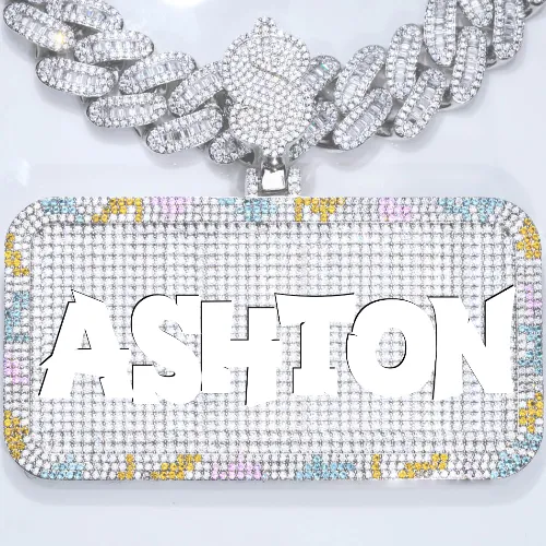 CUSTOM LETTER NECKLACE 3D COLORFUL SQUARE sold by The GUU Shop