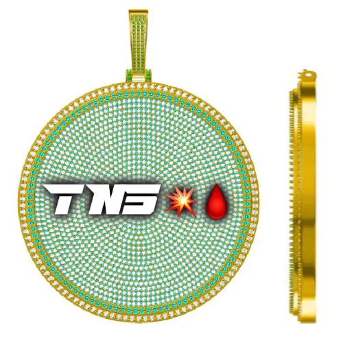 CUSTOM LETTER NECKLACE 3D BIG DISC sold by The GUU Shop