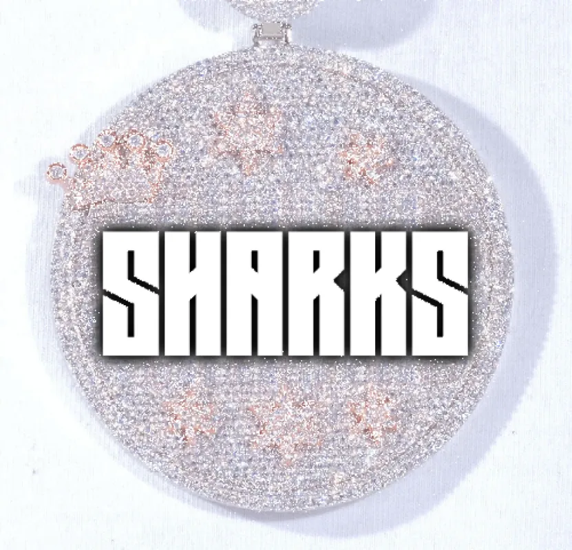 CUSTOM LETTER NECKLACE 3D BIG CROWN DISC sold by The GUU Shop