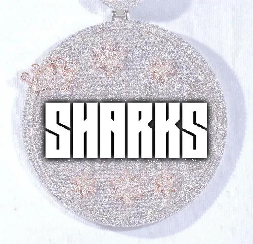 CUSTOM LETTER NECKLACE 3D BIG CROWN DISC sold by The GUU Shop