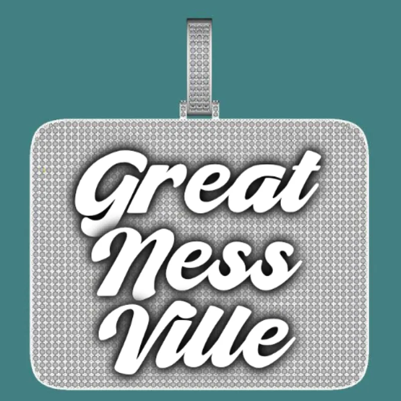 CUSTOM LETTER NECKLACE 3D BIG SQUARE sold by The GUU Shop