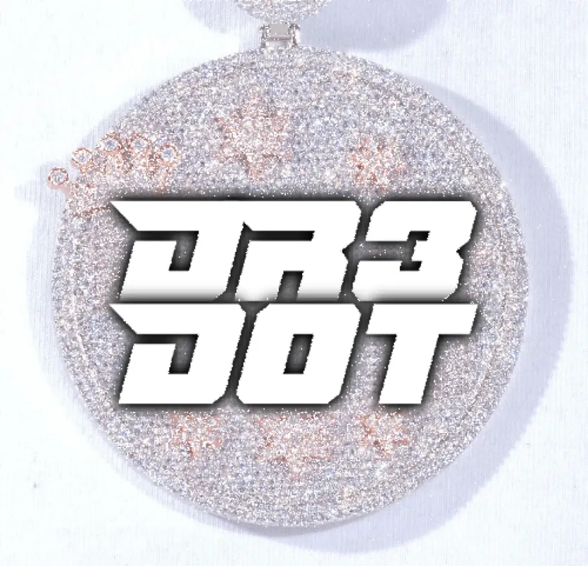 CUSTOM LETTER NECKLACE 3D BIG CROWN DISC sold by The GUU Shop