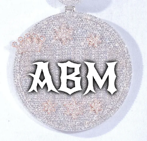 CUSTOM LETTER NECKLACE 3D BIG CROWN DISC sold by The GUU Shop