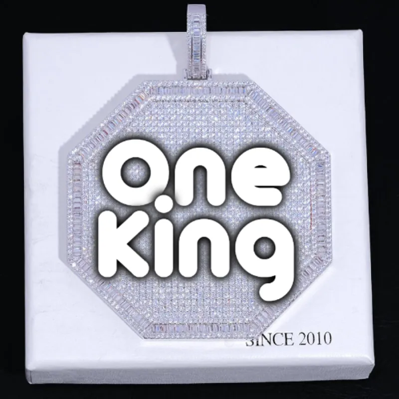 CUSTOM LETTER NECKLACE 3D BIG OCTAGON sold by The GUU Shop