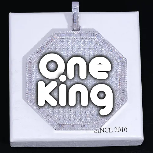 CUSTOM LETTER NECKLACE 3D BIG OCTAGON sold by The GUU Shop