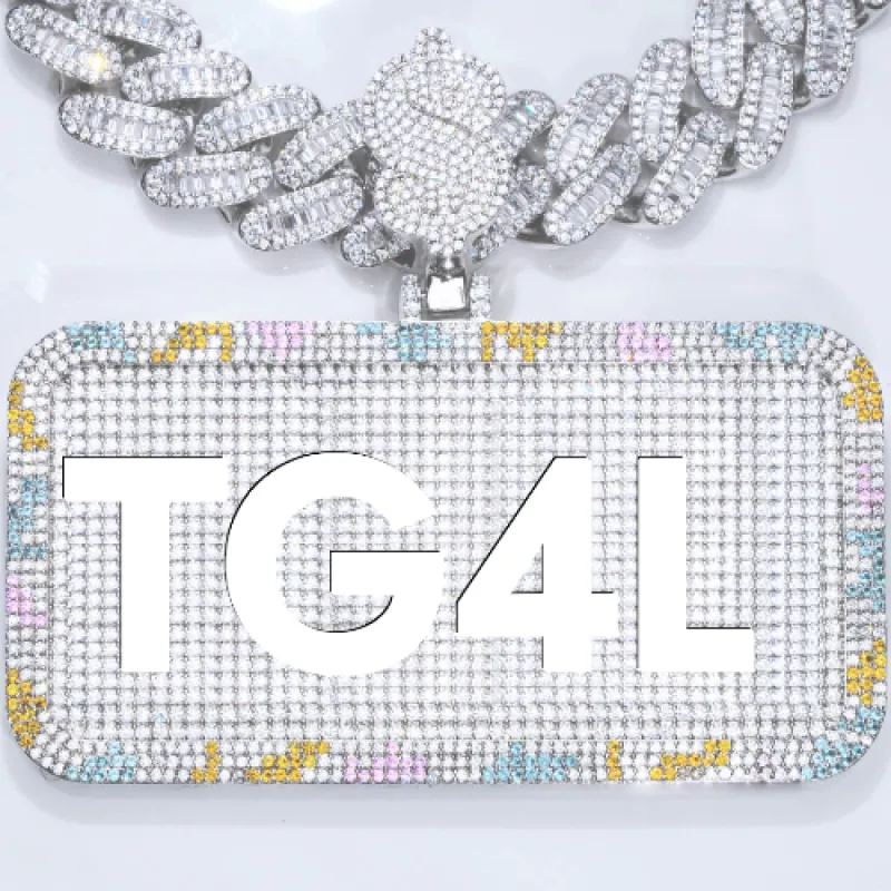 CUSTOM LETTER NECKLACE 3D COLORFUL SQUARE sold by The GUU Shop