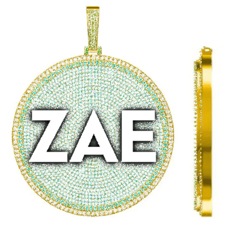 CUSTOM LETTER NECKLACE 3D BIG DISC made by The GUU Shop