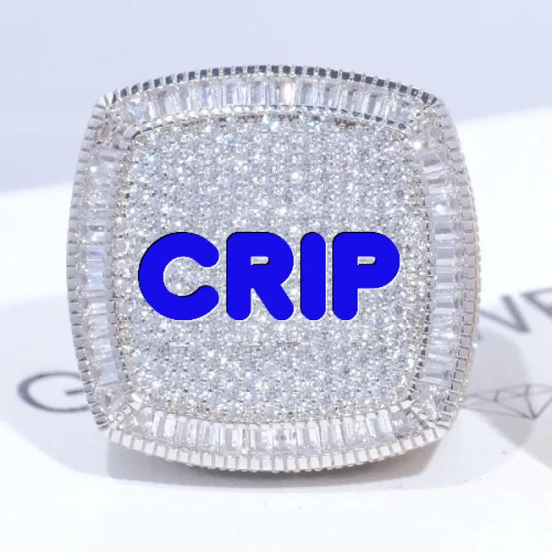 CUSTOM LETTER 3D ICED RING sold by The GUU Shop