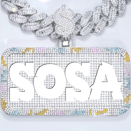 CUSTOM LETTER NECKLACE 3D COLORFUL SQUARE sold by The GUU Shop