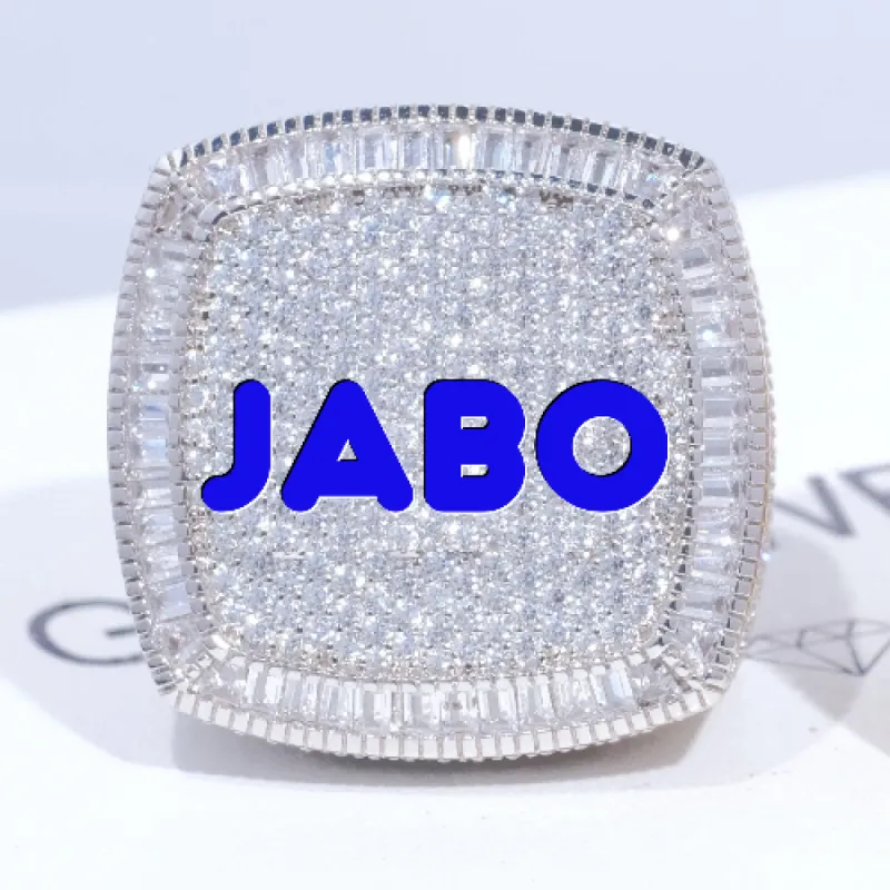 CUSTOM LETTER 3D ICED RING sold by The GUU Shop