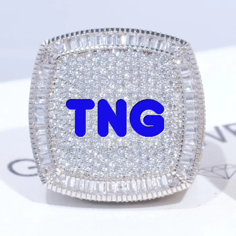 CUSTOM LETTER 3D ICED RING sold by The GUU Shop