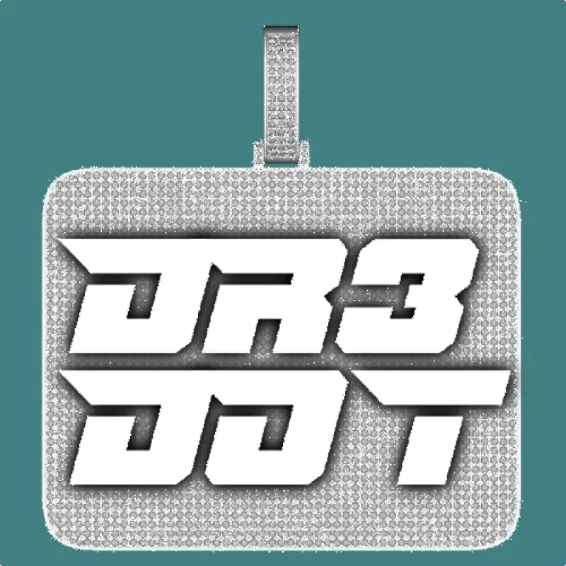 CUSTOM LETTER NECKLACE 3D BIG SQUARE sold by The GUU Shop