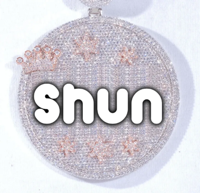 CUSTOM LETTER NECKLACE 3D BIG CROWN DISC made by The GUU Shop