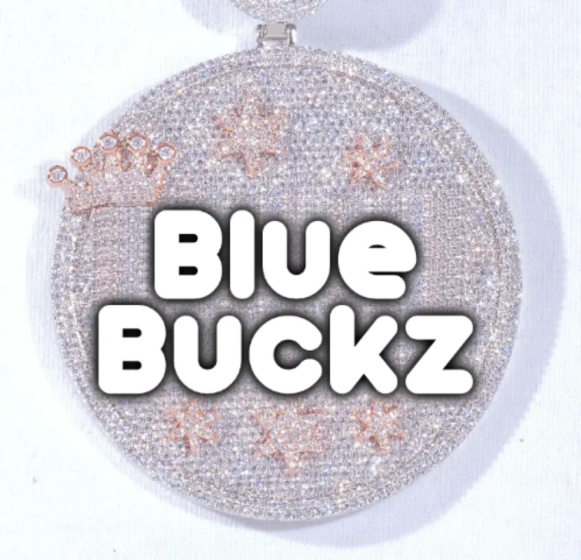 CUSTOM LETTER NECKLACE 3D BIG CROWN DISC sold by The GUU Shop