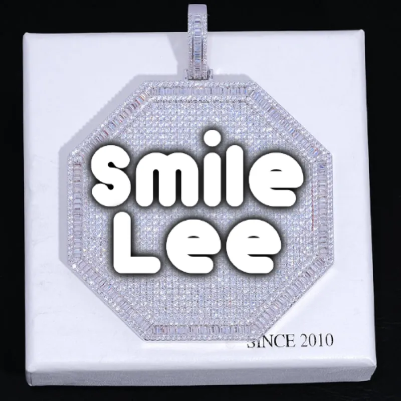 CUSTOM LETTER NECKLACE 3D BIG OCTAGON sold by The GUU Shop