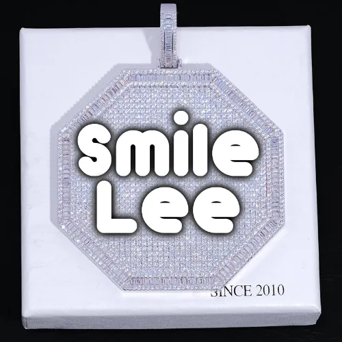 CUSTOM LETTER NECKLACE 3D BIG OCTAGON sold by The GUU Shop