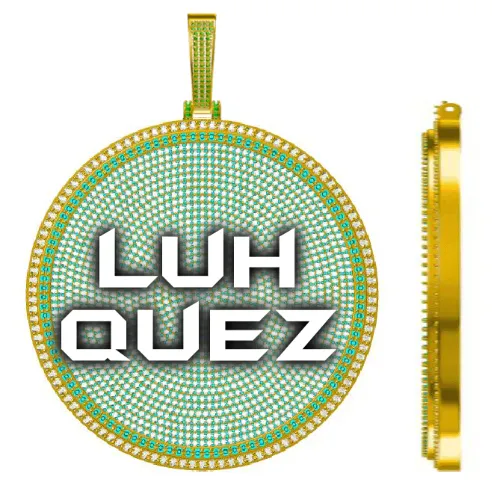 CUSTOM LETTER NECKLACE 3D BIG DISC sold by The GUU Shop