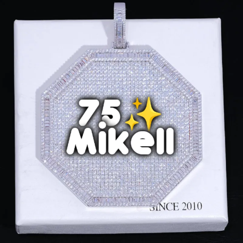 CUSTOM LETTER NECKLACE 3D BIG OCTAGON sold by The GUU Shop