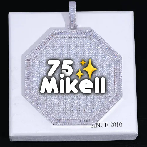 CUSTOM LETTER NECKLACE 3D BIG OCTAGON sold by The GUU Shop