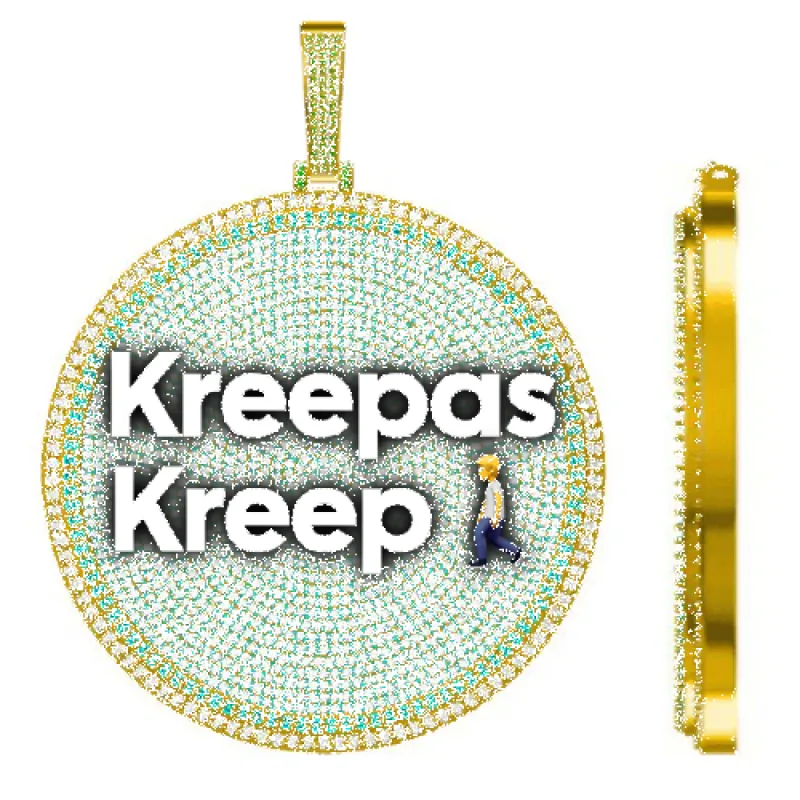 CUSTOM LETTER NECKLACE 3D BIG DISC sold by The GUU Shop