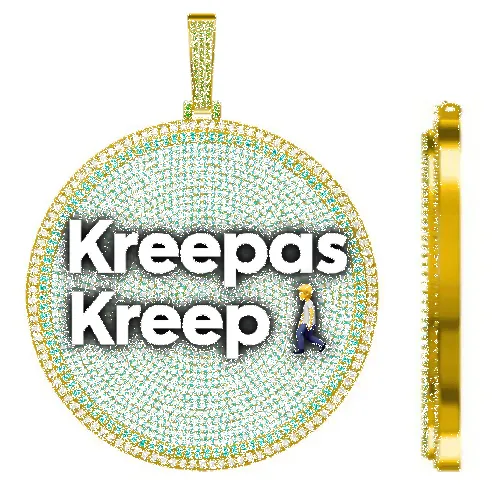 CUSTOM LETTER NECKLACE 3D BIG DISC sold by The GUU Shop