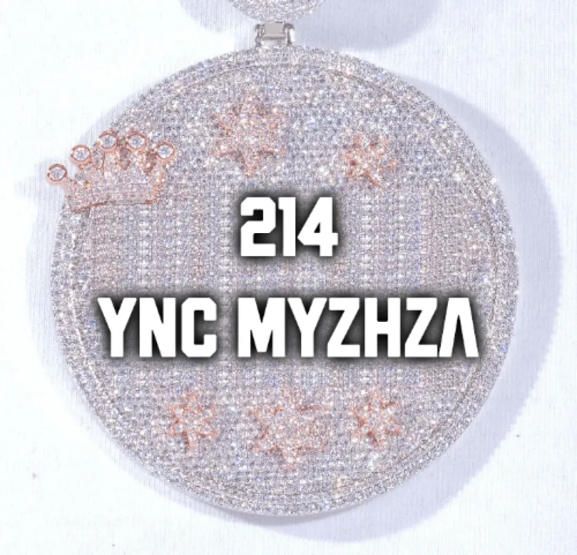 CUSTOM LETTER NECKLACE 3D BIG CROWN DISC sold by The GUU Shop