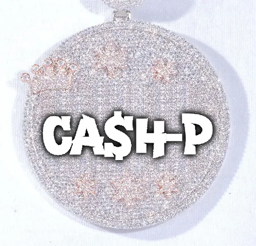 CUSTOM LETTER NECKLACE 3D BIG CROWN DISC sold by The GUU Shop