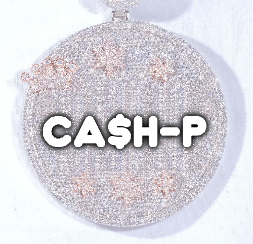 CUSTOM LETTER NECKLACE 3D BIG CROWN DISC made by The GUU Shop