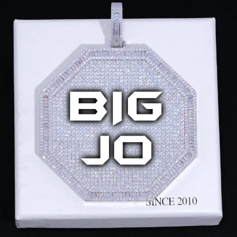 CUSTOM LETTER NECKLACE 3D BIG OCTAGON sold by The GUU Shop