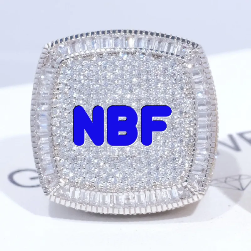 CUSTOM LETTER 3D ICED RING sold by The GUU Shop