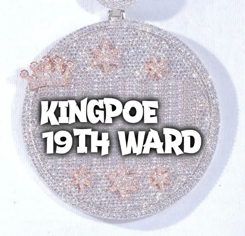 CUSTOM LETTER NECKLACE 3D BIG CROWN DISC sold by The GUU Shop