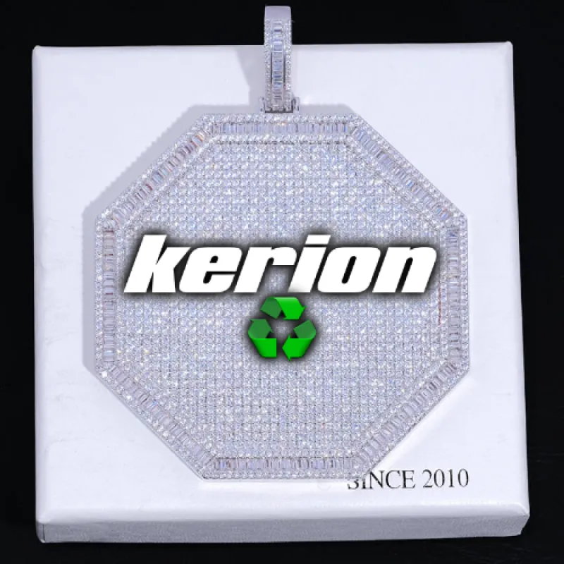 CUSTOM LETTER NECKLACE 3D BIG OCTAGON sold by The GUU Shop