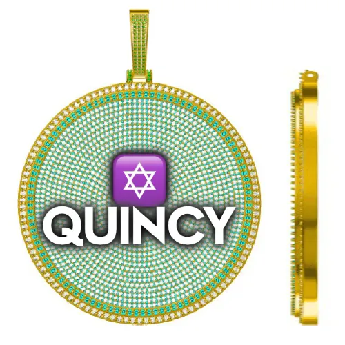 CUSTOM LETTER NECKLACE 3D BIG DISC sold by The GUU Shop