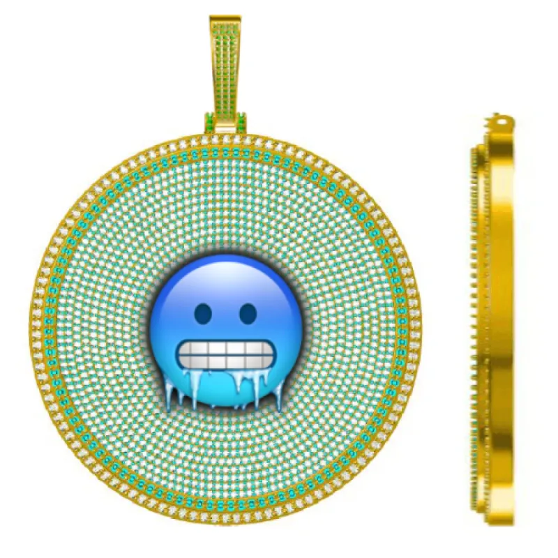 CUSTOM LETTER NECKLACE 3D BIG DISC sold by The GUU Shop