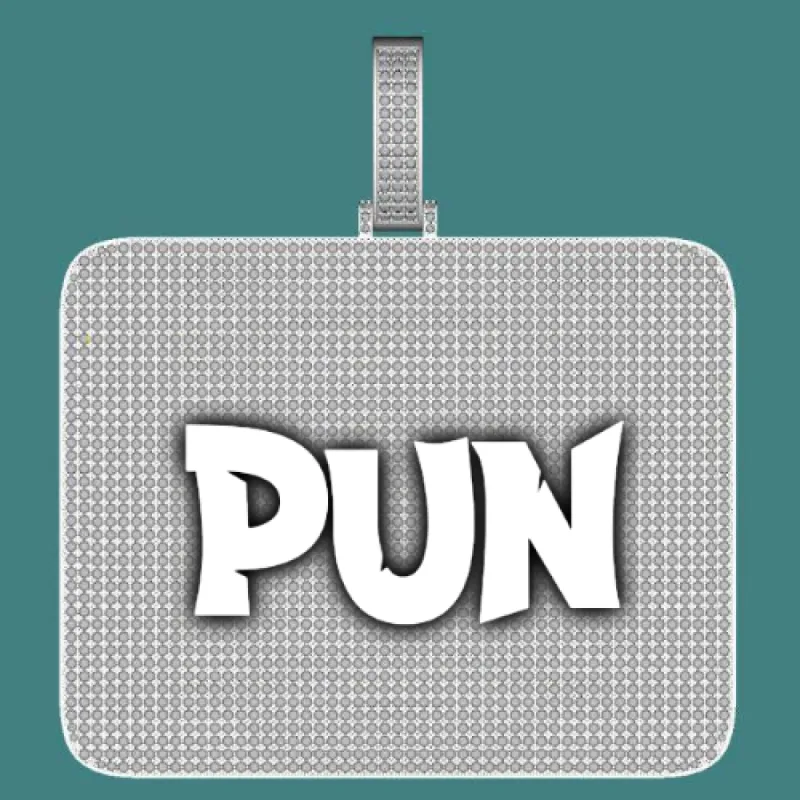 CUSTOM LETTER NECKLACE 3D BIG SQUARE sold by The GUU Shop