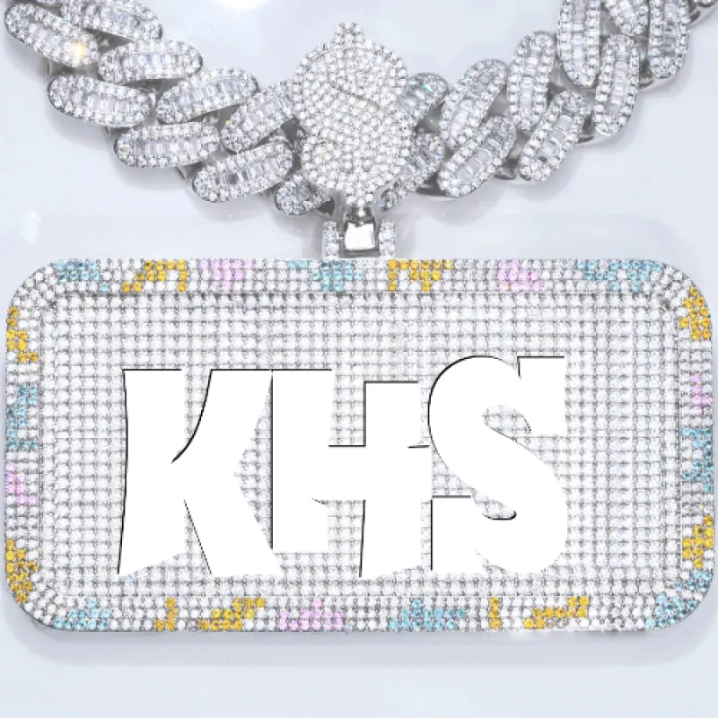 CUSTOM LETTER NECKLACE 3D COLORFUL SQUARE sold by The GUU Shop