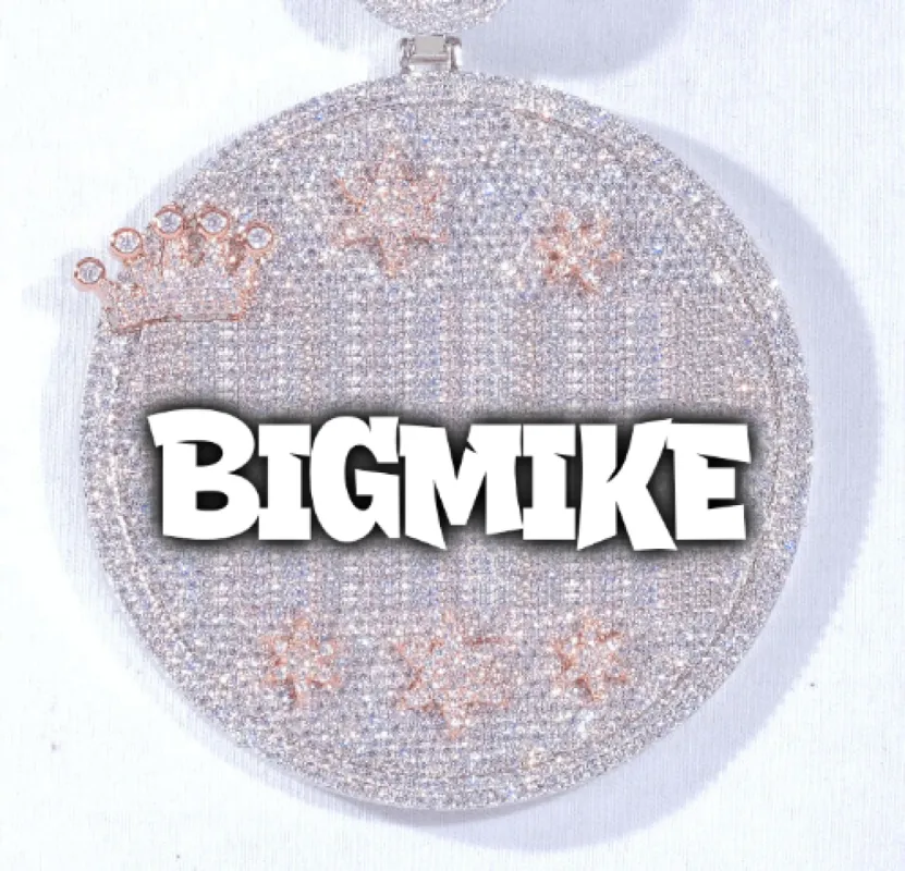 CUSTOM LETTER NECKLACE 3D BIG CROWN DISC sold by The GUU Shop