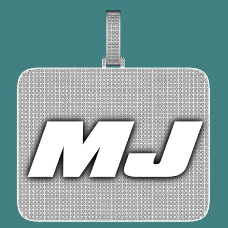 CUSTOM LETTER NECKLACE 3D BIG SQUARE sold by The GUU Shop