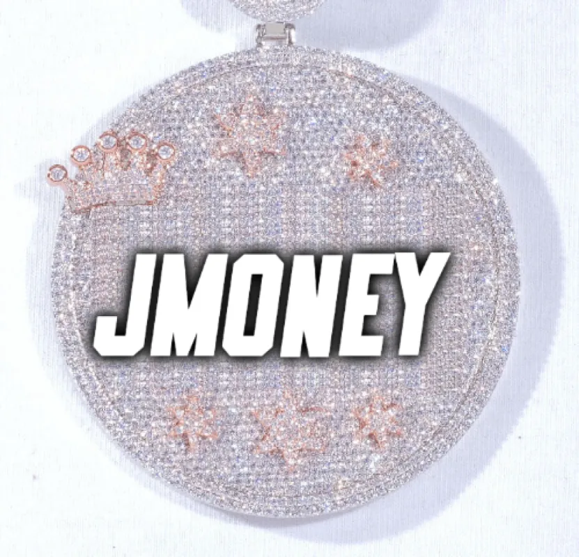 CUSTOM LETTER NECKLACE 3D BIG CROWN DISC made by The GUU Shop