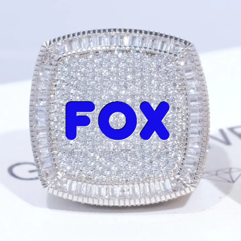 CUSTOM LETTER 3D ICED RING sold by The GUU Shop