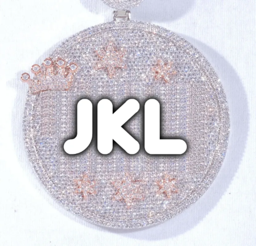 CUSTOM LETTER NECKLACE 3D BIG CROWN DISC made by The GUU Shop