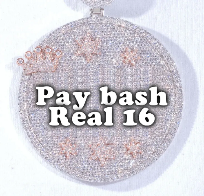 CUSTOM LETTER NECKLACE 3D BIG CROWN DISC sold by The GUU Shop