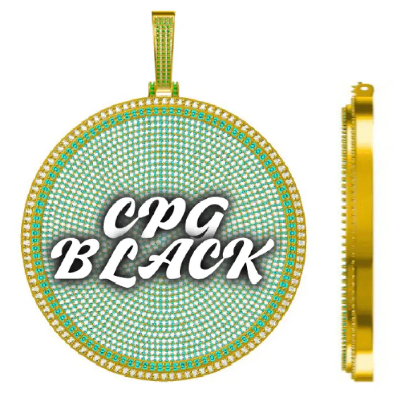 CUSTOM LETTER NECKLACE 3D BIG DISC sold by The GUU Shop