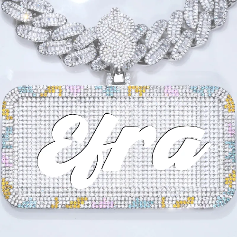 CUSTOM LETTER NECKLACE 3D COLORFUL SQUARE sold by The GUU Shop